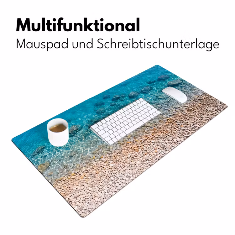 Water - Kiezels - Natuur - Levendig - Turkoois Muismat XXL klein -ysfeer4_duits