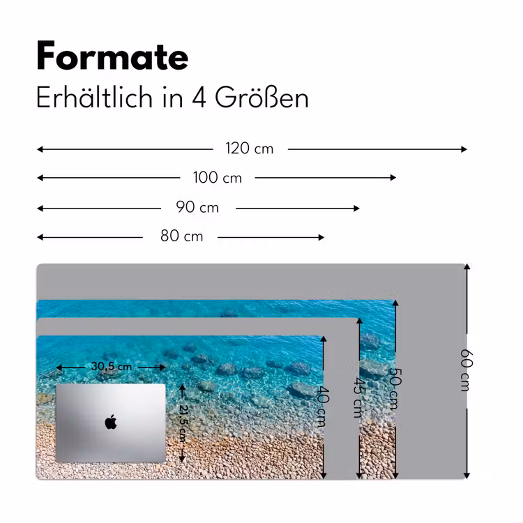 Water - Kiezels - Natuur - Levendig - Turkoois Muismat XXL klein -ysfeer5_duits