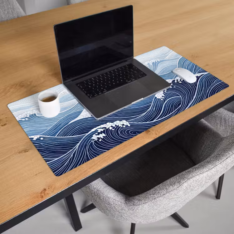 Water - Mozaïek - Landschap - Modern - Blauw Muismat XXL klein -sfeer1