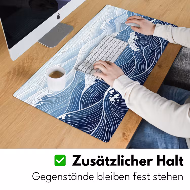 Water - Mozaïek - Landschap - Modern - Blauw Muismat XXL klein -ysfeer3_duits