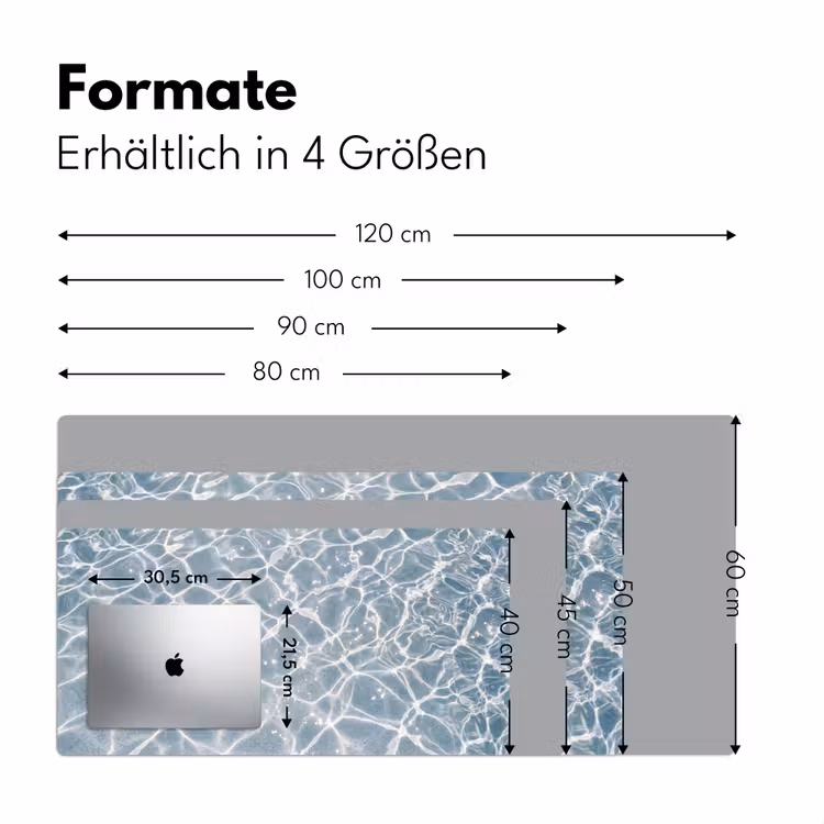 Water - Reflectie - Zonlicht Muismat XXL klein -ysfeer5_duits