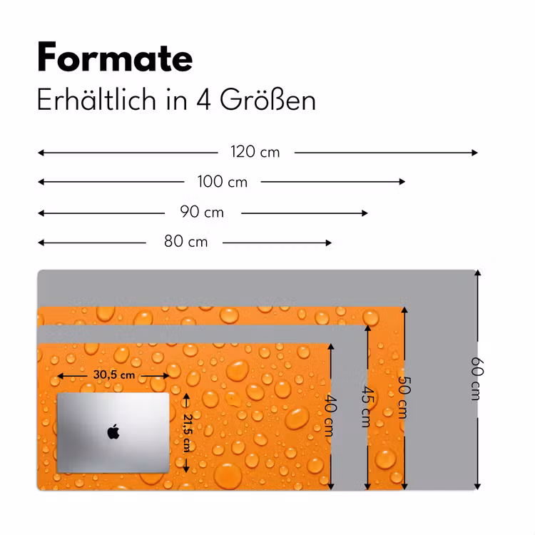 Water - Druppels - Oranje Muismat XXL klein -ysfeer5_duits