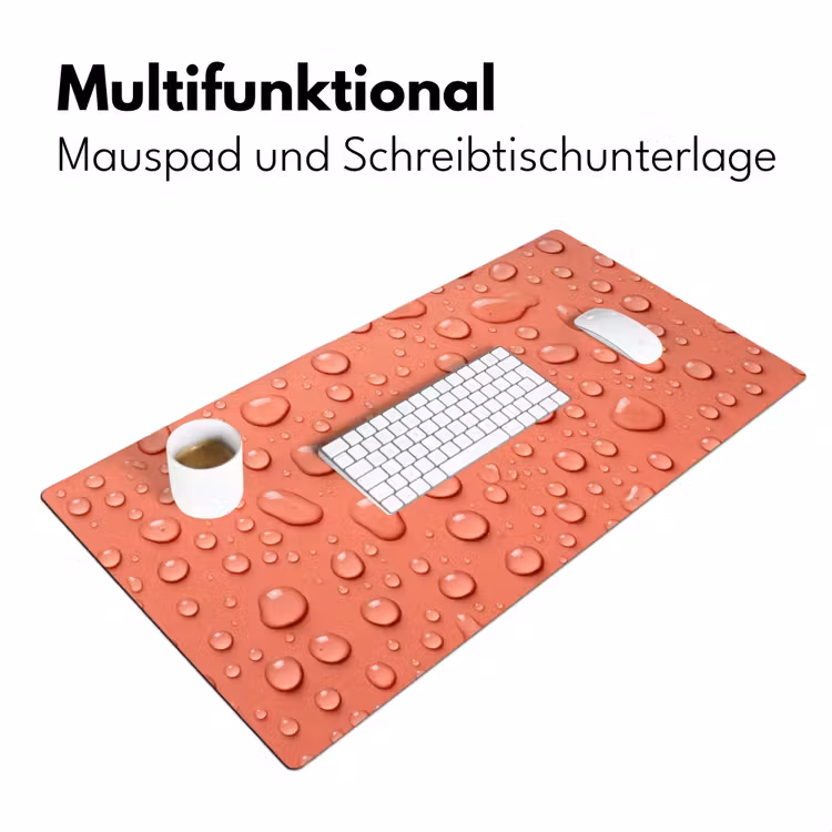 Water - Druppels - Roze Muismat XXL klein -ysfeer4_duits