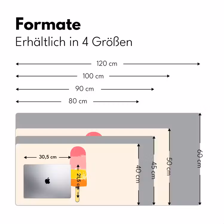 Waterijsje - Retro - Stokje - Roze Muismat XXL klein -ysfeer5_duits