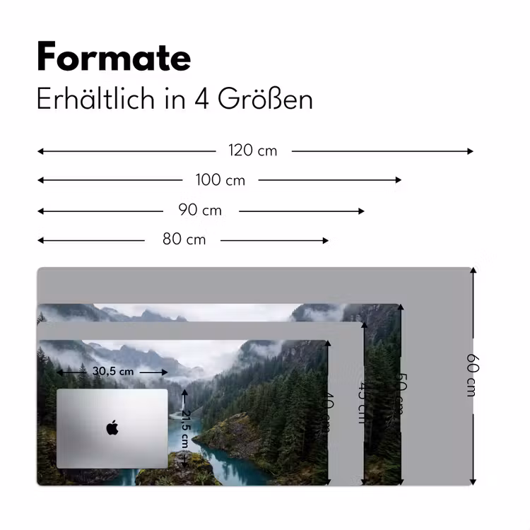 Waterval - Bomen - Bergen Muismat XXL klein -ysfeer5_duits