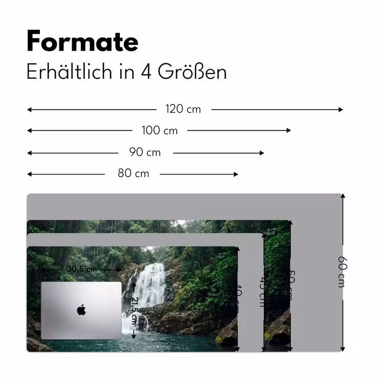 Waterfall - Forest - Nature - Greenkhgyguyg Muismat XXL klein -ysfeer5_duits