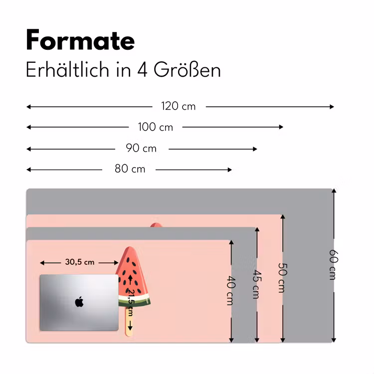 Watermeloen - Ijsje - Pitjes - Rood Muismat XXL klein -ysfeer5_duits