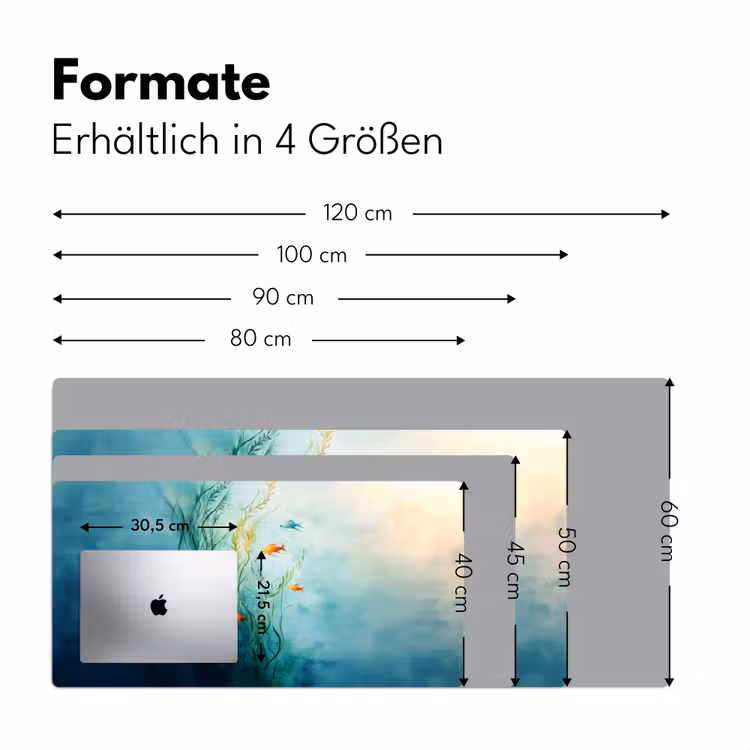 Waterplanten - Vissen - Kleurrijk - Water Muismat XXL klein -ysfeer5_duits