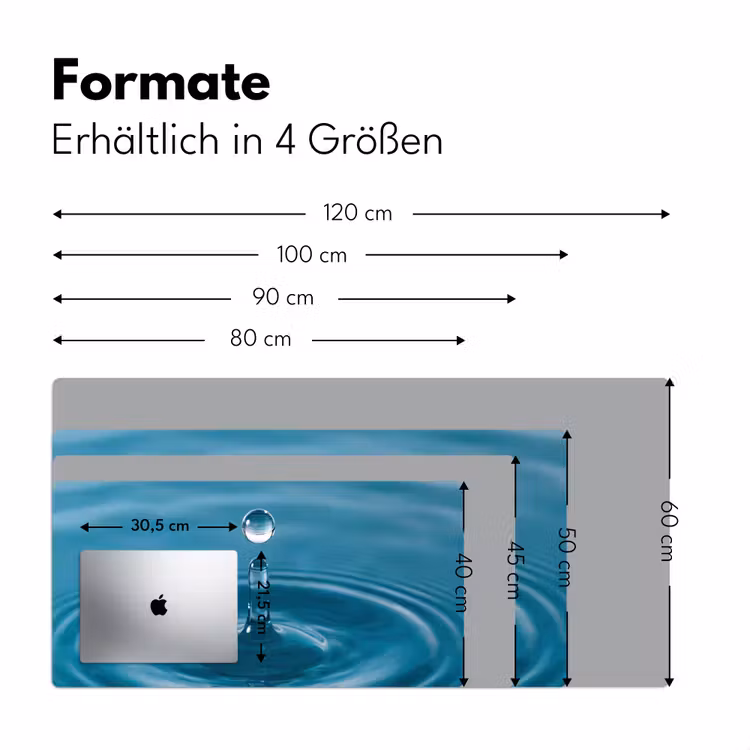 Waterdruppel - Water - Oppervlakte Muismat XXL klein -ysfeer5_duits