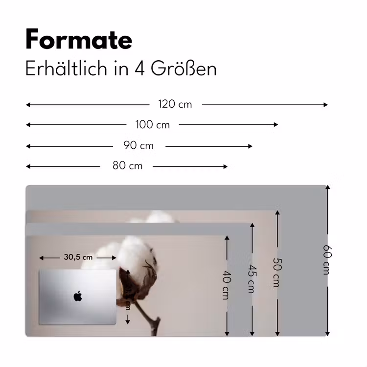Katoenbol - Minimalistisch - Wit Muismat XXL klein -ysfeer5_duits
