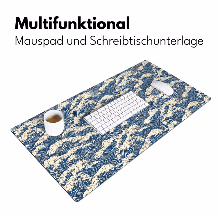 Golven - Klassiek - Blauw Muismat XXL klein 681 -ysfeer4_duits