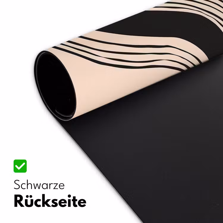 Golven - Zwart - Zandkleur Muismat XXL klein -ysfeer2_duits