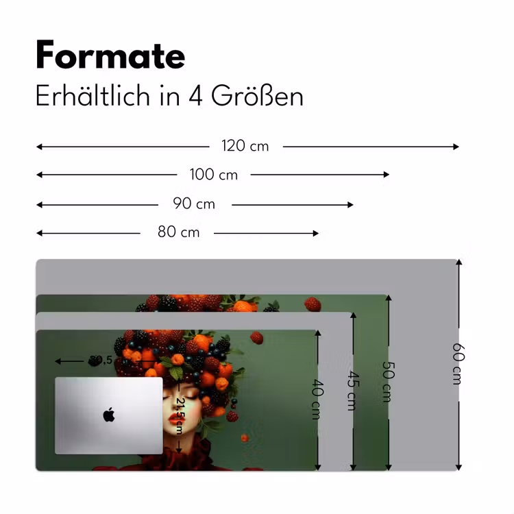 Vrouw - Aardbeien - Frambozen - Bramen - Bessen Muismat XXL klein -ysfeer5_duits