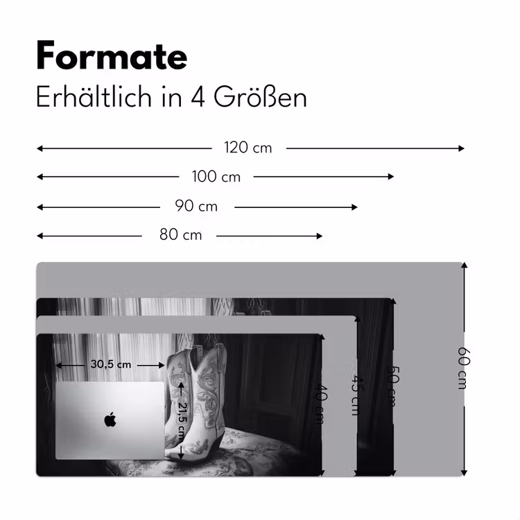 Wijn - Cowboylaarzen - Raamlicht - Wit Muismat XXL klein -ysfeer5_duits