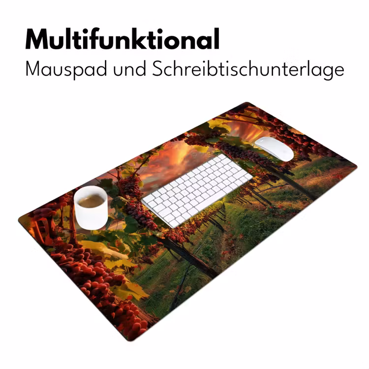 Wijngaard - Druiven - Zonsondergang Muismat XXL klein -ysfeer4_duits