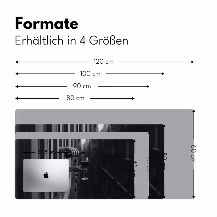 Wijnfles - Glas - Handen - Raam Muismat XXL klein -ysfeer5_duits