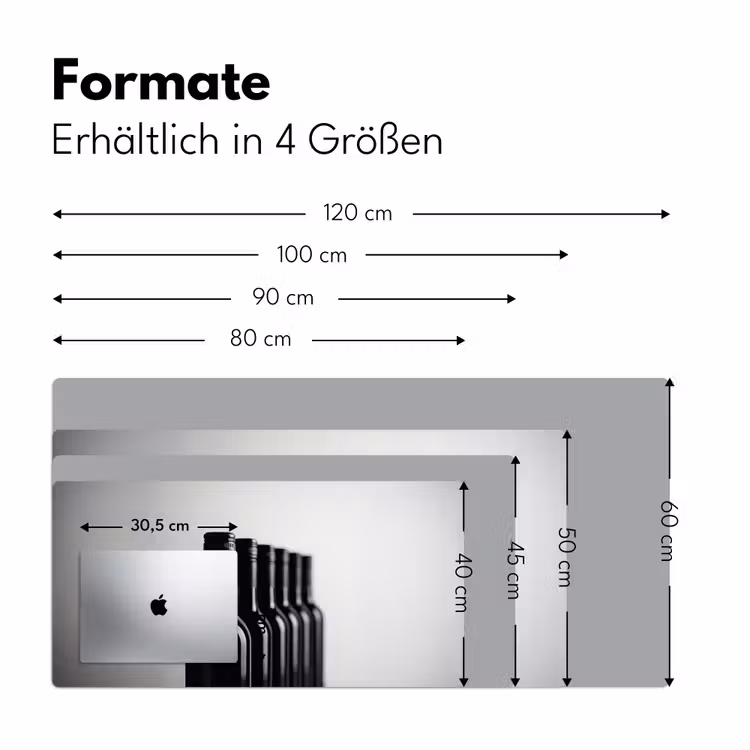 Wijnflessen - Zwart - Minimalistisch Muismat XXL klein -ysfeer5_duits