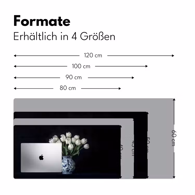 Wit - Bloemen - Tulpen - Vaas Muismat XXL klein -ysfeer5_duits
