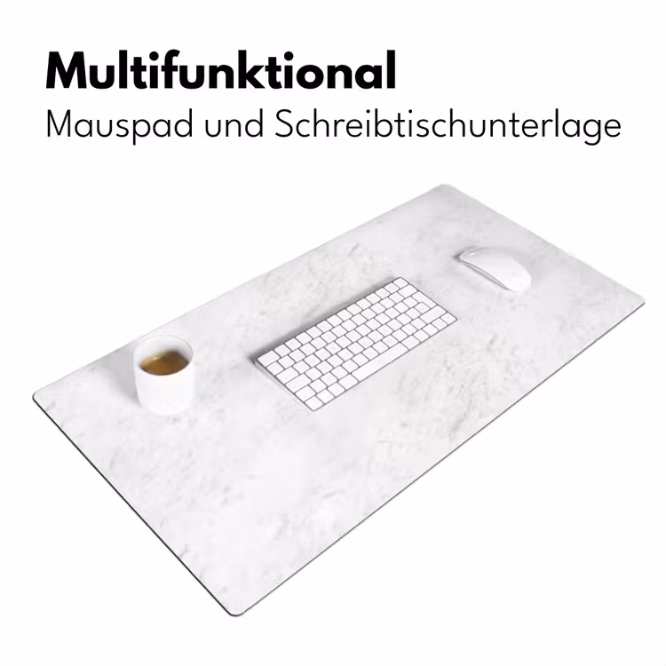 Wit - Marmer - Grijze aders Muismat XXL klein 681 -ysfeer4_duits