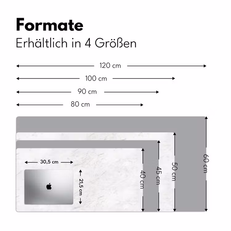 Wit - Marmer - Grijze aders Muismat XXL klein 681 -ysfeer5_duits