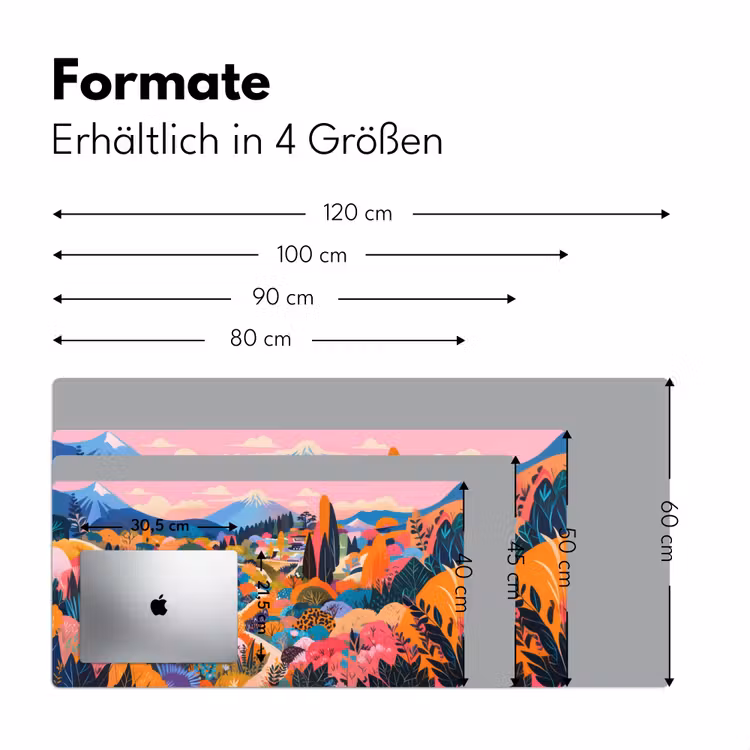 Witte bergtop - Modern - Kleurrijk Muismat XXL klein -ysfeer5_duits