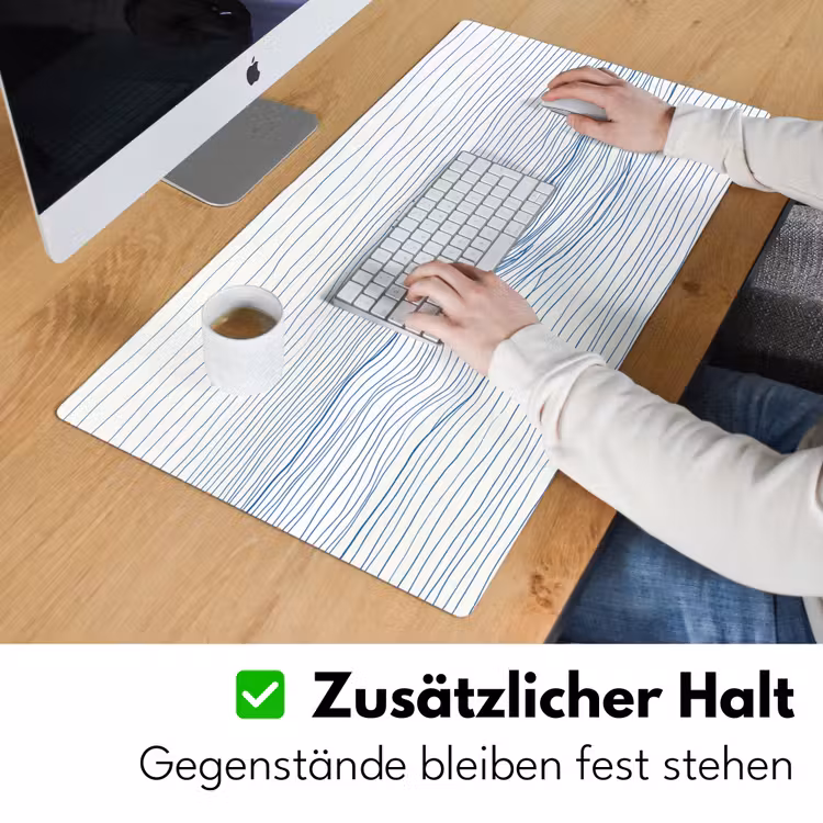 Golf - Brekende - Natuur - Minimalistisch - Blauw Muismat XXL klein -ysfeer3_duits