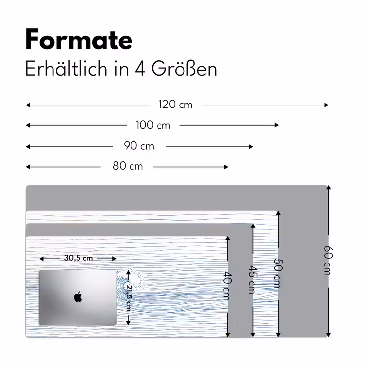 Golf - Brekende - Natuur - Minimalistisch - Blauw Muismat XXL klein -ysfeer5_duits