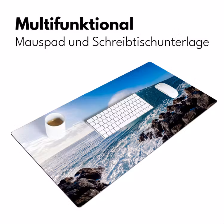 Golf - Oceaan - Brekend - Water - Blauw Muismat XXL klein -ysfeer4_duits
