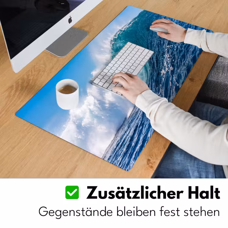Golf - Oceaan - Water - Dynamisch - Blauw Muismat XXL klein -ysfeer3_duits