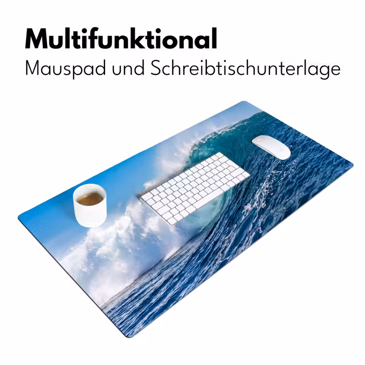 Golf - Oceaan - Water - Dynamisch - Blauw Muismat XXL klein -ysfeer4_duits
