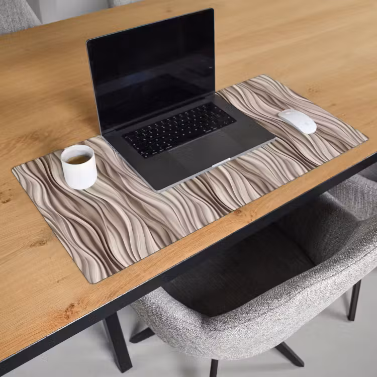 Golven - 3D - Crème Muismat XXL klein 681 -sfeer1