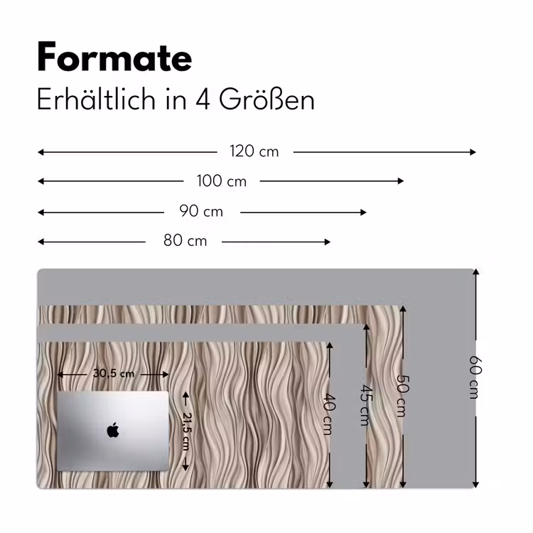 Golven - 3D - Crème Muismat XXL klein 681 -ysfeer5_duits