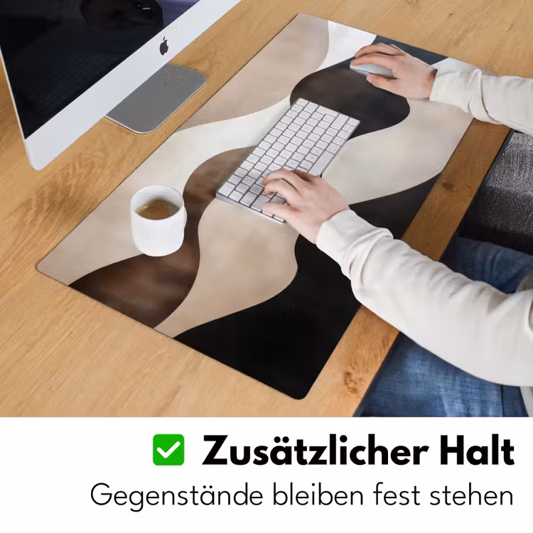 Golven - Abstract - Beige Muismat XXL klein -ysfeer3_duits