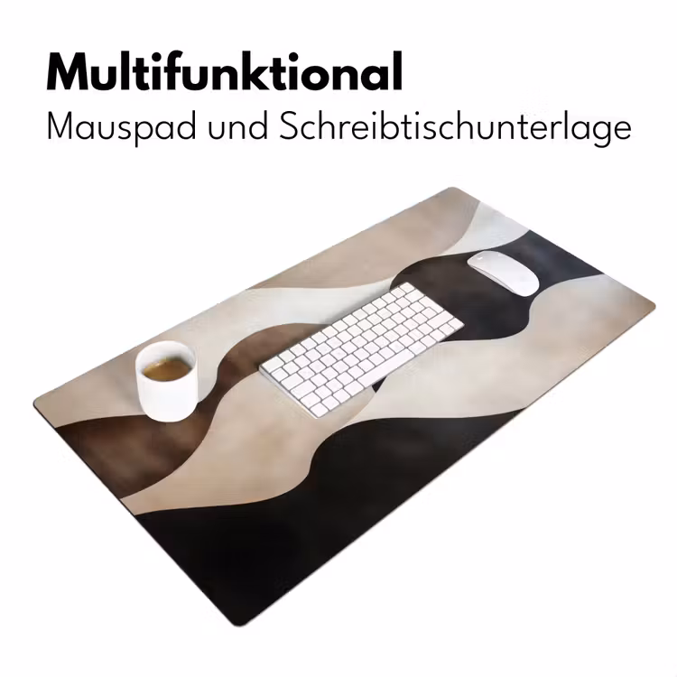 Golven - Abstract - Beige Muismat XXL klein -ysfeer4_duits