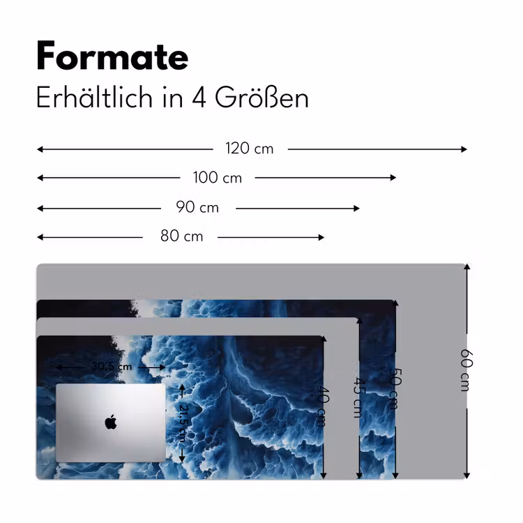 Golven - Blauw - Schuim Muismat XXL klein -ysfeer5_duits