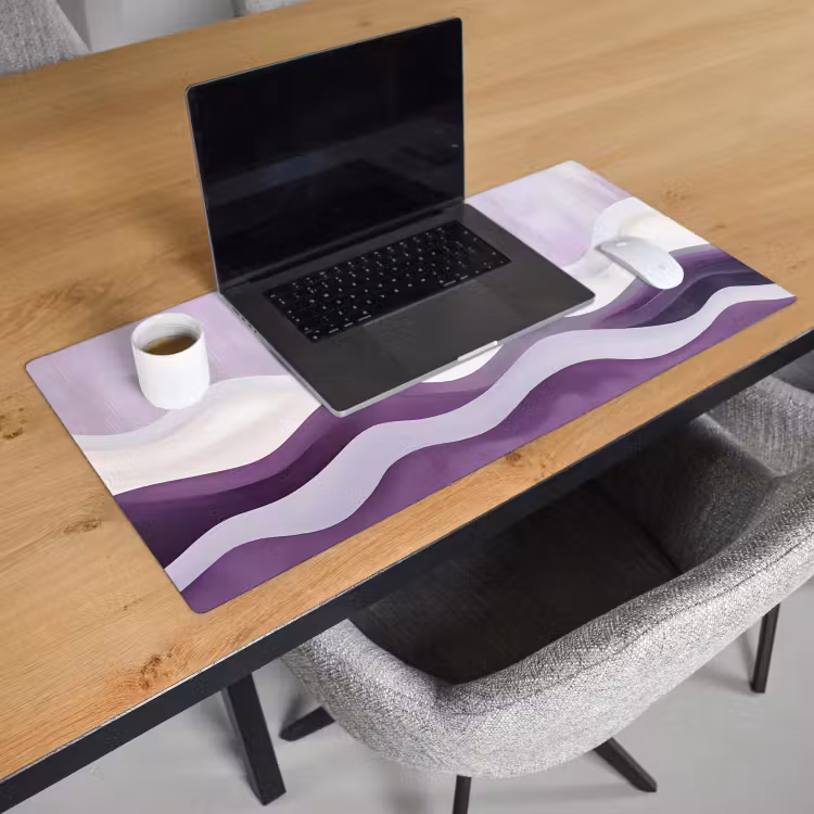 Golven - Heuvels - Abstract - Paars Muismat XXL klein -sfeer1