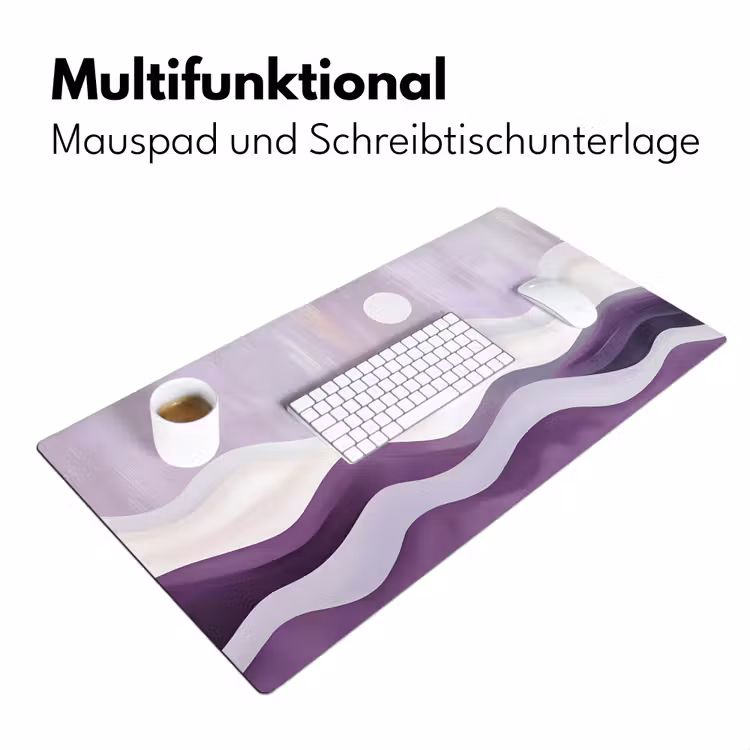 Golven - Heuvels - Abstract - Paars Muismat XXL klein -ysfeer4_duits