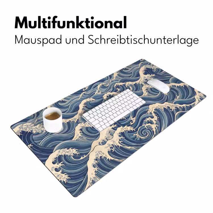 Golven - Zee - Natuur - Abstract - Blauw Muismat XXL klein -ysfeer4_duits