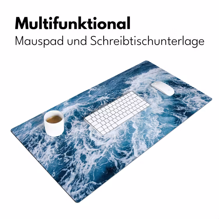 Golven - Oceaan - Blauw Muismat XXL klein -ysfeer4_duits