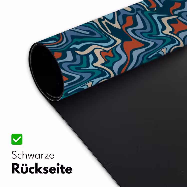 Golven - Retro - Blauw - Patroon Muismat XXL klein 681 -ysfeer2_duits