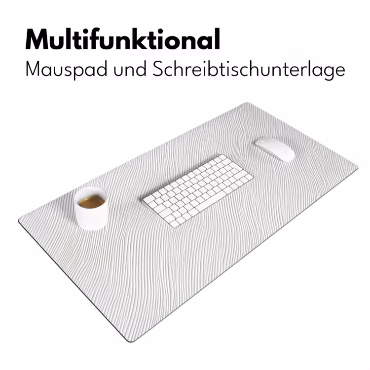 Golven - Ribbels - Wit Muismat XXL klein 681 -ysfeer4_duits