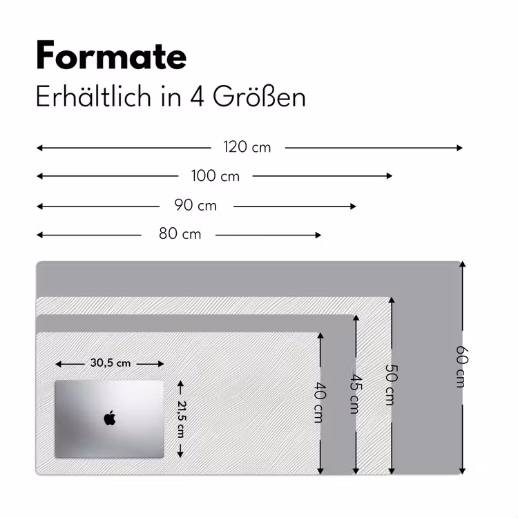 Golven - Ribbels - Wit Muismat XXL klein 681 -ysfeer5_duits