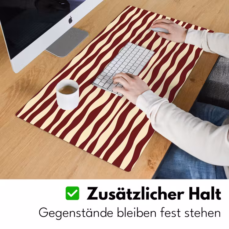 Golven - Rood - Patroon - Crème Muismat XXL klein 681 -ysfeer3_duits