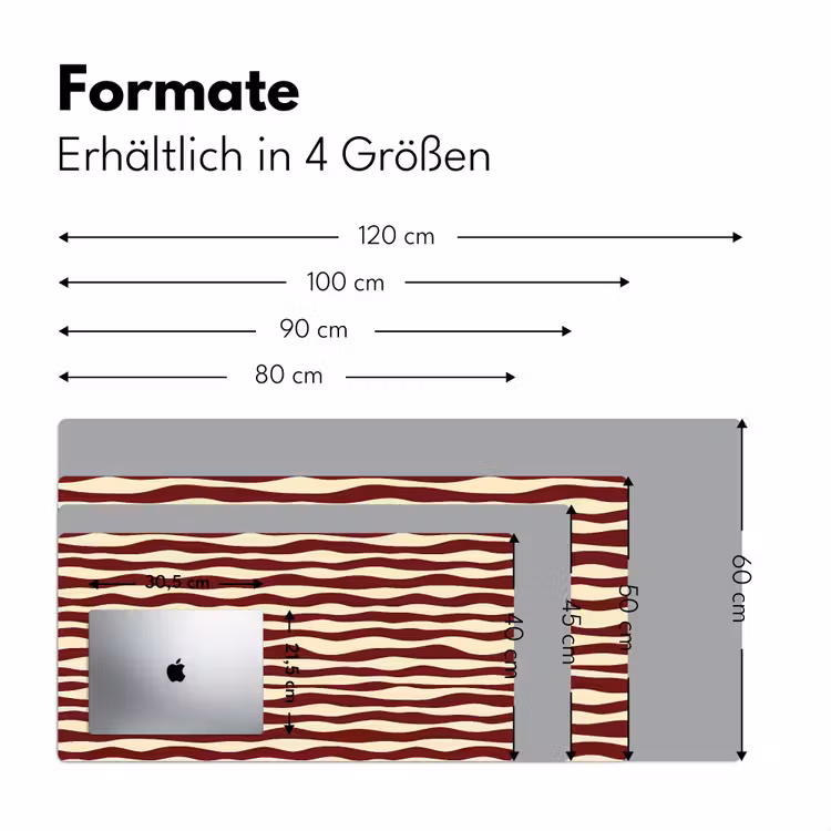 Golven - Rood - Patroon - Crème Muismat XXL klein 681 -ysfeer5_duits