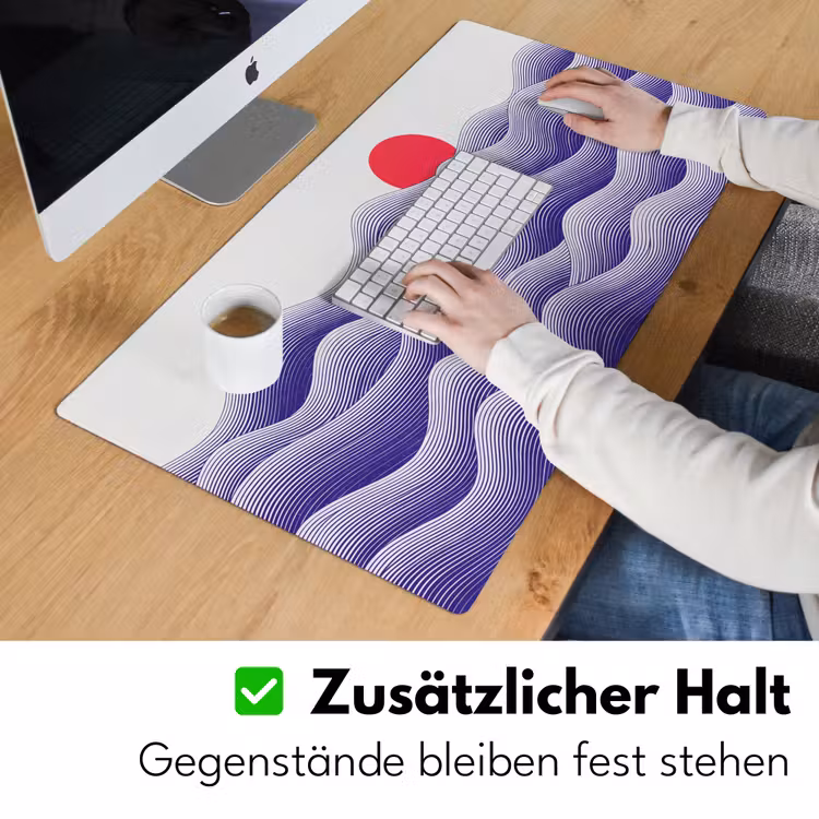 Golven - Zon - Natuur - Abstract - Rood Muismat XXL klein -ysfeer3_duits