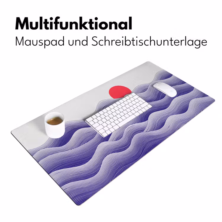 Golven - Zon - Natuur - Abstract - Rood Muismat XXL klein -ysfeer4_duits