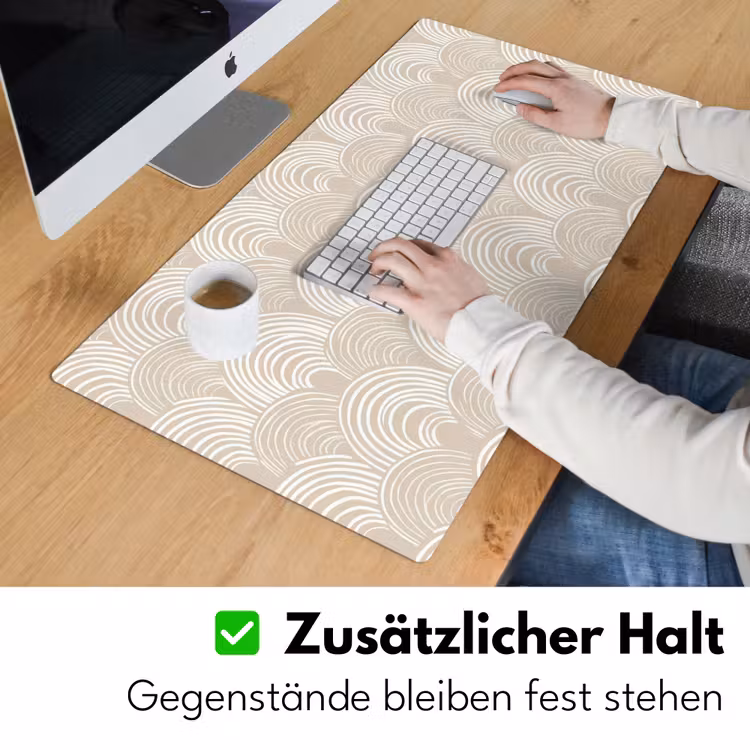 Golven - Structuur - Beige Muismat XXL klein 681 -ysfeer3_duits