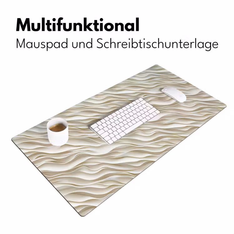 Golven - Wit - Minimalistisch Muismat XXL klein 681 -ysfeer4_duits