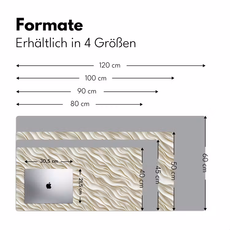 Golven - Wit - Minimalistisch Muismat XXL klein 681 -ysfeer5_duits