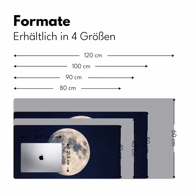 Ruimte - Maan - Kosmos Muismat XXL klein -ysfeer5_duits